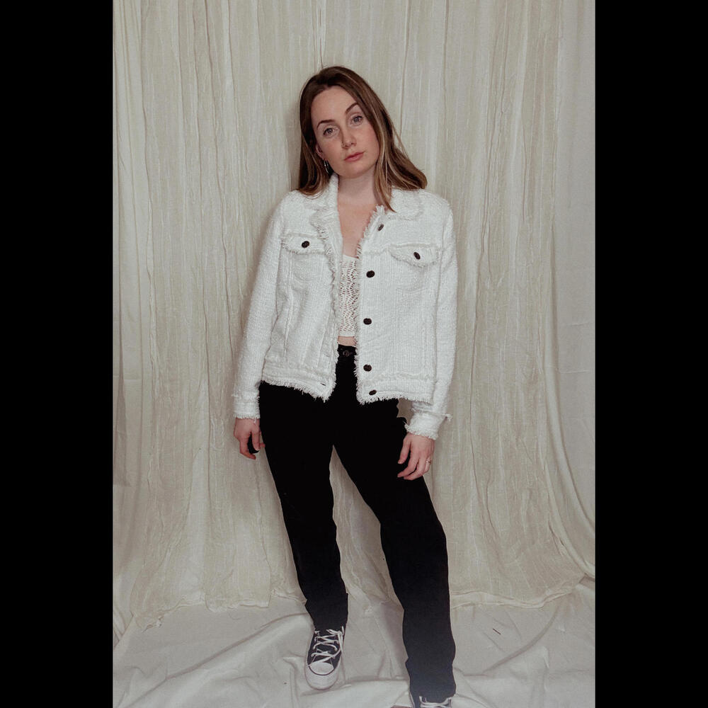 Vintage Labeled B White Boucle textured Women’s Jacket- Size M